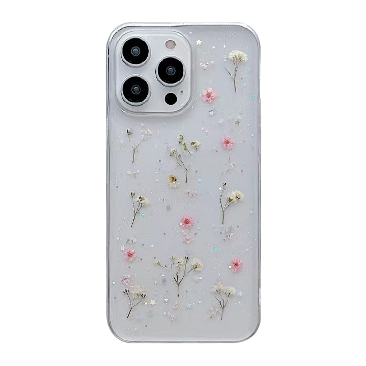 Estuche protector de teléfono TPU con patrón de flores de Gypsophila, For iPhone 17e / 16e, For iPhone 16 Pro Max, For iPhone 16 Pro, For iPhone 16 Plus, For iPhone 16, For iPhone 15 Pro Max, For iPhone 15 Pro, For iPhone 15 Plus, For iPhone 15