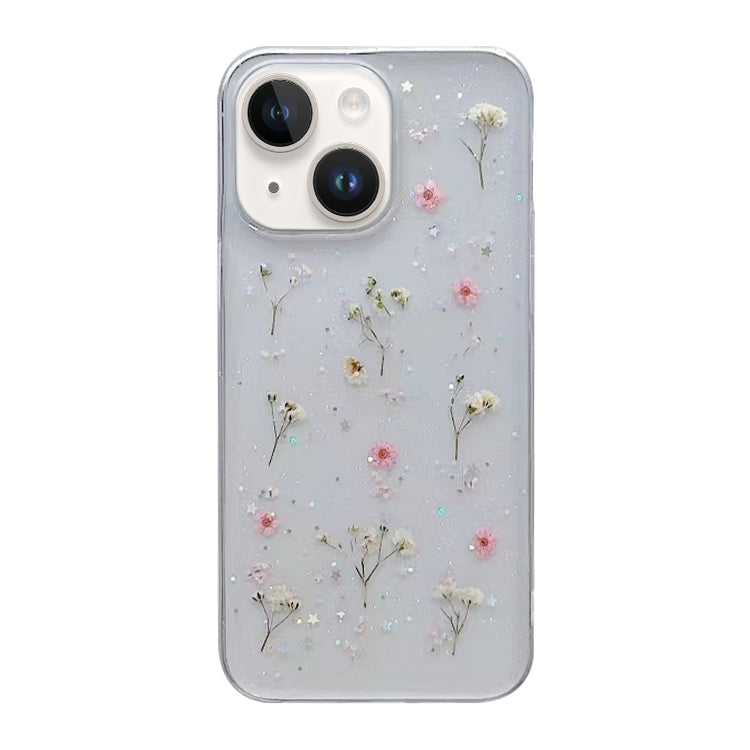 Estuche protector de teléfono TPU con patrón de flores de Gypsophila, For iPhone 17e / 16e, For iPhone 16 Pro Max, For iPhone 16 Pro, For iPhone 16 Plus, For iPhone 16, For iPhone 15 Pro Max, For iPhone 15 Pro, For iPhone 15 Plus, For iPhone 15