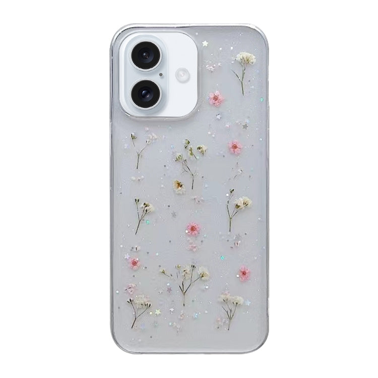 Estuche protector de teléfono TPU con patrón de flores de Gypsophila, For iPhone 17e / 16e, For iPhone 16 Pro Max, For iPhone 16 Pro, For iPhone 16 Plus, For iPhone 16, For iPhone 15 Pro Max, For iPhone 15 Pro, For iPhone 15 Plus, For iPhone 15