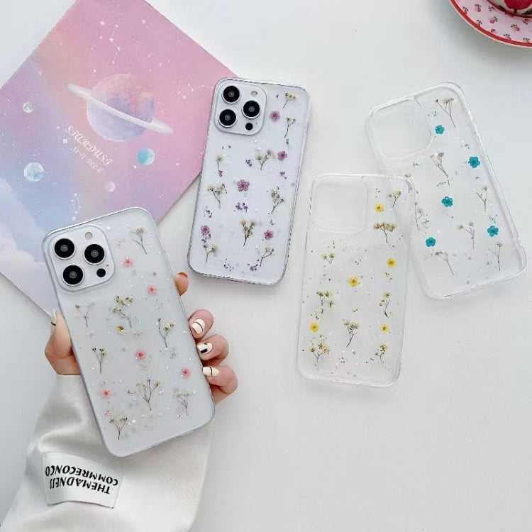 Estuche protector de teléfono TPU con patrón de flores de Gypsophila, For iPhone 17e / 16e, For iPhone 16 Pro Max, For iPhone 16 Pro, For iPhone 16 Plus, For iPhone 16, For iPhone 15 Pro Max, For iPhone 15 Pro, For iPhone 15 Plus, For iPhone 15