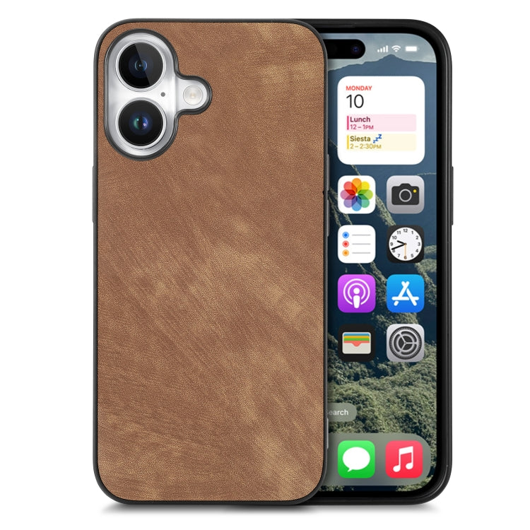 Caja del teléfono de la contraportada de la PC del cuero del vintage, For iPhone 17e / 16e, For iPhone 17 Pro Max, For iPhone 17 Pro, For iPhone 17, For iPhone Air, For iPhone 16 Pro Max, For iPhone 16 Pro, For iPhone 16 Plus