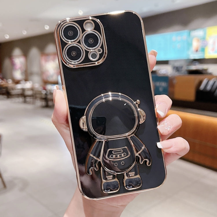 Caja del teléfono del soporte del astronauta de galvanoplastia, For iPhone 17e / 16e, For iPhone 17 Pro Max, For iPhone 17 Pro, For iPhone 17, For iPhone Air, For iPhone 16 Pro Max, For iPhone 16 Pro, For iPhone 16 Plus