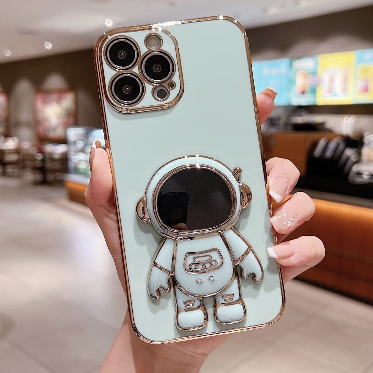 Caja del teléfono del soporte del astronauta de galvanoplastia, For iPhone 17e / 16e, For iPhone 17 Pro Max, For iPhone 17 Pro, For iPhone 17, For iPhone Air, For iPhone 16 Pro Max, For iPhone 16 Pro, For iPhone 16 Plus