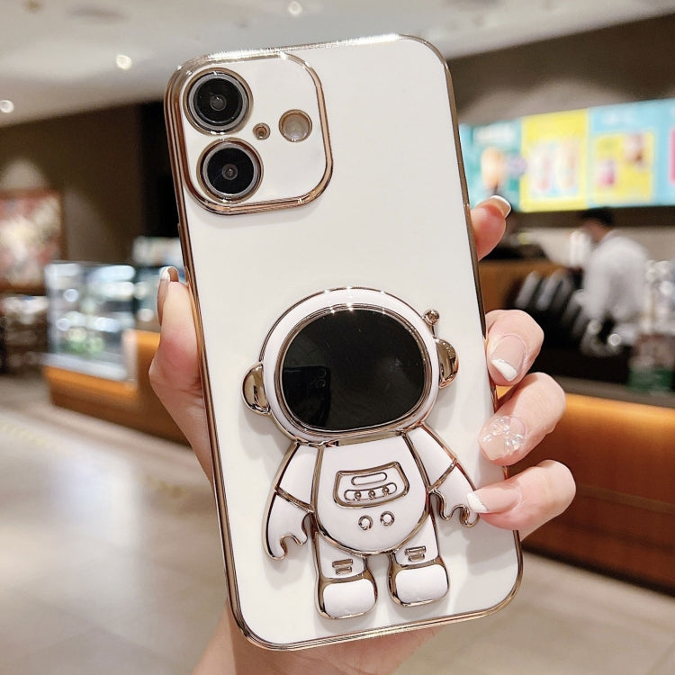 Caja del teléfono del soporte del astronauta de galvanoplastia, For iPhone 17e / 16e, For iPhone 17 Pro Max, For iPhone 17 Pro, For iPhone 17, For iPhone Air, For iPhone 16 Pro Max, For iPhone 16 Pro, For iPhone 16 Plus