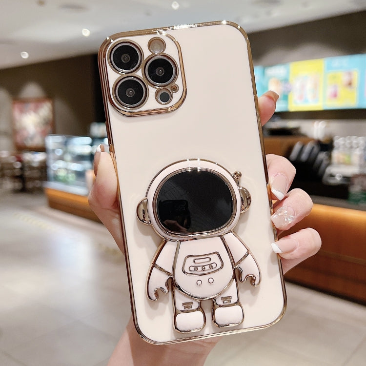 Caja del teléfono del soporte del astronauta de galvanoplastia, For iPhone 17e / 16e, For iPhone 17 Pro Max, For iPhone 17 Pro, For iPhone 17, For iPhone Air, For iPhone 16 Pro Max, For iPhone 16 Pro, For iPhone 16 Plus