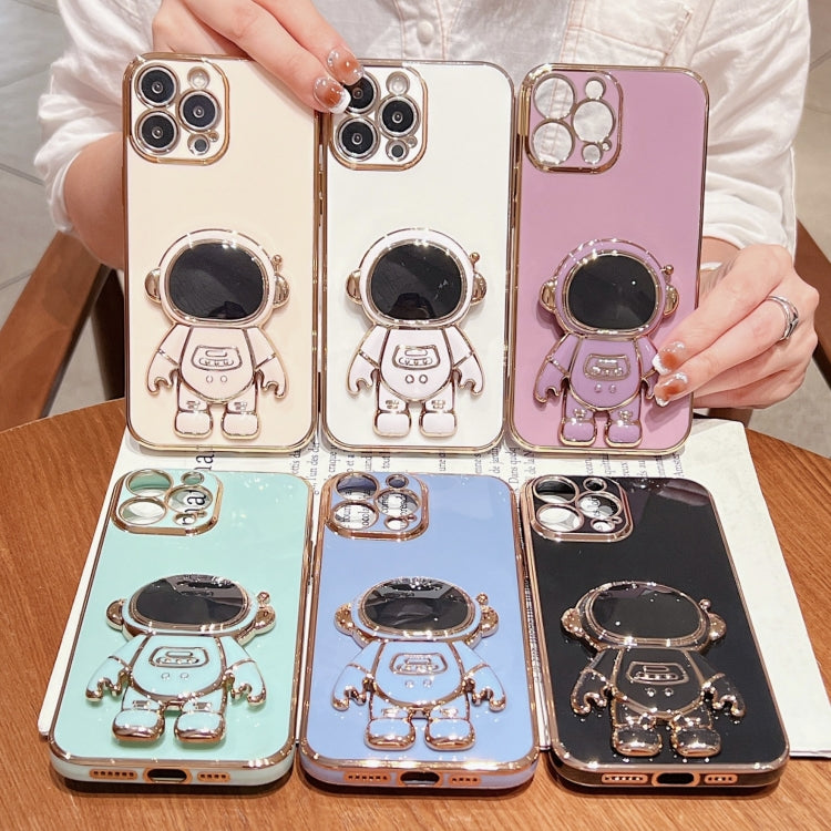 Caja del teléfono del soporte del astronauta de galvanoplastia, For iPhone 16, For iPhone 15 Pro Max, For iPhone 15 Pro, For iPhone 15 Plus, For iPhone 15