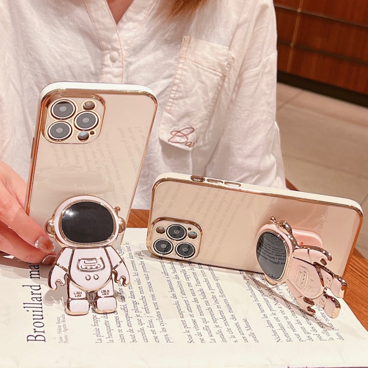 Caja del teléfono del soporte del astronauta de galvanoplastia, For iPhone 16, For iPhone 15 Pro Max, For iPhone 15 Pro, For iPhone 15 Plus, For iPhone 15