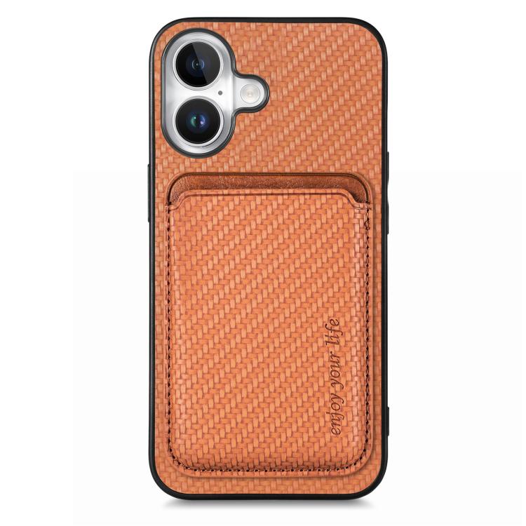 Caja del teléfono Magsafe de la tarjeta de cuero de fibra de carbono, For iPhone 18 Pro / 17 Pro, For iPhone 18 Pro Max / 17 Pro Max, For iPhone 17e / 16e, For iPhone 17, For iPhone Air, For iPhone 16 Pro Max, For iPhone 16 Pro, For iPhone 16 Plus     ...