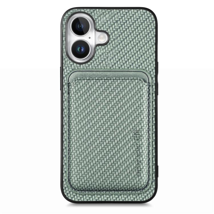 Caja del teléfono Magsafe de la tarjeta de cuero de fibra de carbono, For iPhone 18 Pro / 17 Pro, For iPhone 18 Pro Max / 17 Pro Max, For iPhone 17e / 16e, For iPhone 17, For iPhone Air, For iPhone 16 Pro Max, For iPhone 16 Pro, For iPhone 16 Plus     ...