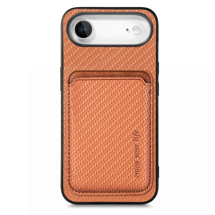 Caja del teléfono Magsafe de la tarjeta de cuero de fibra de carbono, For iPhone 18 Pro / 17 Pro, For iPhone 18 Pro Max / 17 Pro Max, For iPhone 17e / 16e, For iPhone 17, For iPhone Air, For iPhone 16 Pro Max, For iPhone 16 Pro, For iPhone 16 Plus     ...