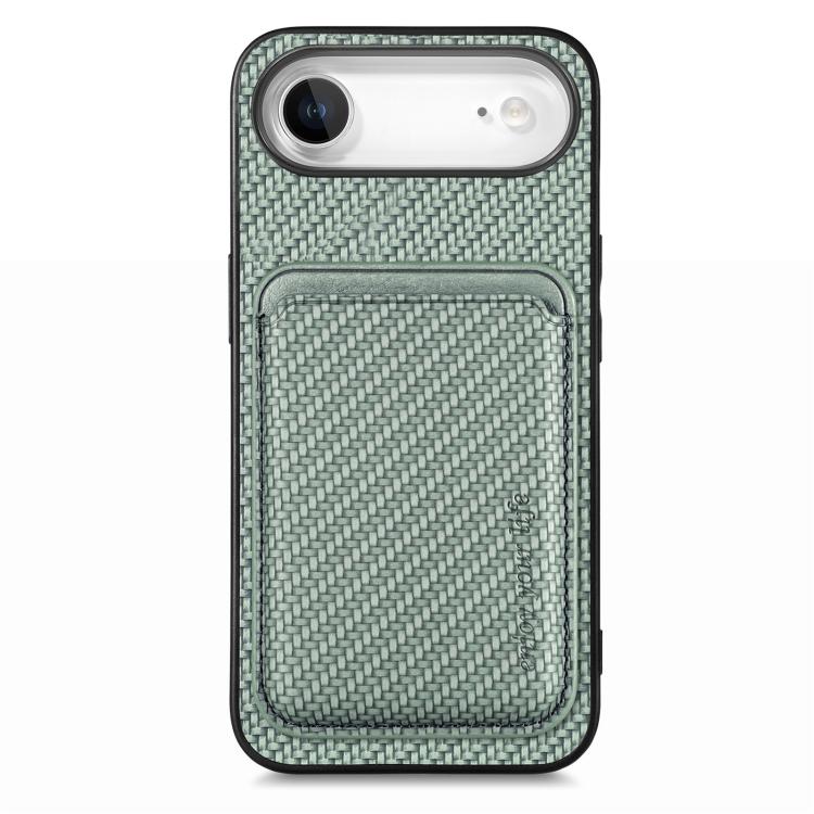 Caja del teléfono Magsafe de la tarjeta de cuero de fibra de carbono, For iPhone 18 Pro / 17 Pro, For iPhone 18 Pro Max / 17 Pro Max, For iPhone 17e / 16e, For iPhone 17, For iPhone Air, For iPhone 16 Pro Max, For iPhone 16 Pro, For iPhone 16 Plus     ...