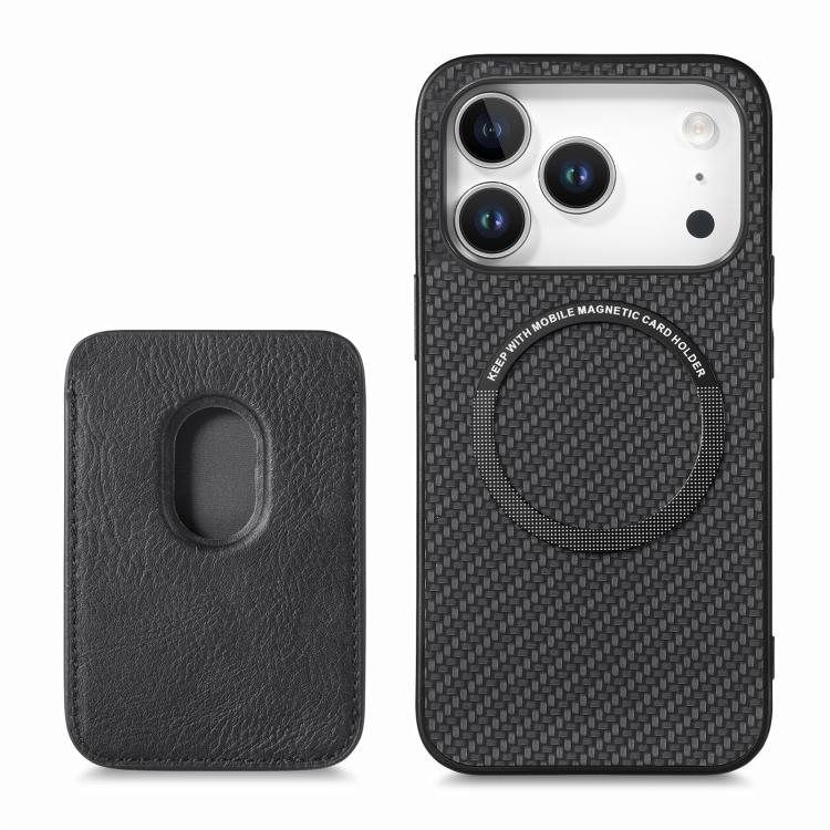 Caja del teléfono Magsafe de la tarjeta de cuero de fibra de carbono, For iPhone 18 Pro / 17 Pro, For iPhone 18 Pro Max / 17 Pro Max, For iPhone 17e / 16e, For iPhone 17, For iPhone Air, For iPhone 16 Pro Max, For iPhone 16 Pro, For iPhone 16 Plus     ...