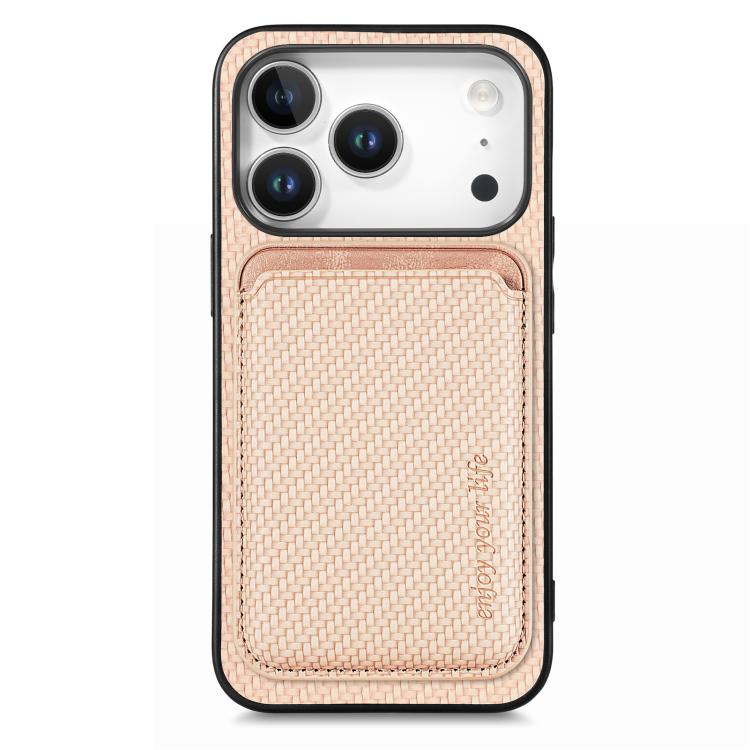 Caja del teléfono Magsafe de la tarjeta de cuero de fibra de carbono, For iPhone 18 Pro / 17 Pro, For iPhone 18 Pro Max / 17 Pro Max, For iPhone 17e / 16e, For iPhone 17, For iPhone Air, For iPhone 16 Pro Max, For iPhone 16 Pro, For iPhone 16 Plus     ...