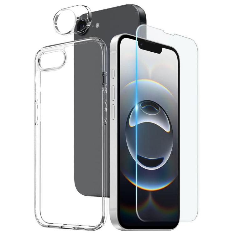 NORTHJO Funda para teléfono 3 en 1 de TPU con película de pantalla y película de lente, For iPhone 17e / 16e, For iPhone 17 Pro Max, For iPhone 17 Pro, For iPhone 17, For iPhone Air, For iPhone 16 Pro Max, For iPhone 16 Pro, For iPhone 16 Plus         ...