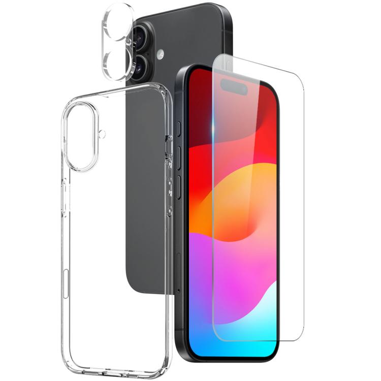 NORTHJO Funda para teléfono 3 en 1 de TPU con película de pantalla y película de lente, For iPhone 17e / 16e, For iPhone 17 Pro Max, For iPhone 17 Pro, For iPhone 17, For iPhone Air, For iPhone 16 Pro Max, For iPhone 16 Pro, For iPhone 16 Plus         ...