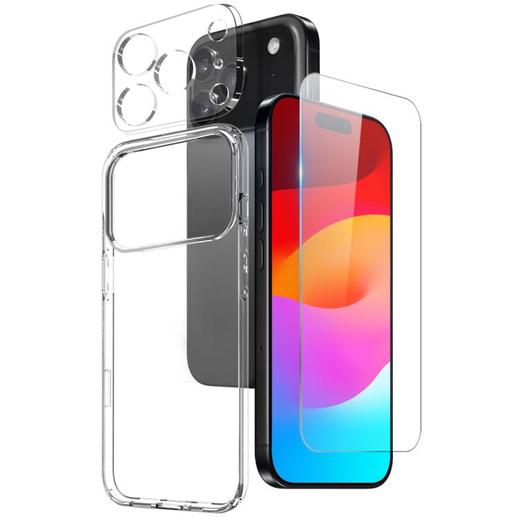 NORTHJO Funda para teléfono 3 en 1 de TPU con película de pantalla y película de lente, For iPhone 17e / 16e, For iPhone 17 Pro Max, For iPhone 17 Pro, For iPhone 17, For iPhone Air, For iPhone 16 Pro Max, For iPhone 16 Pro, For iPhone 16 Plus         ...
