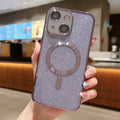 Caja del teléfono de TPU con galvanoplastia con purpurina MagSafe, For iPhone 15, For iPhone 14 Plus, For iPhone 14, For iPhone 14 Pro, For iPhone 14 Pro Max, For iPhone SE 2022 / 7 / 8