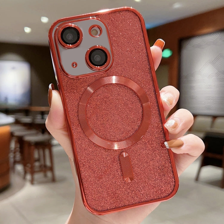 Caja del teléfono de TPU con galvanoplastia con purpurina MagSafe, For iPhone 15, For iPhone 14 Plus, For iPhone 14, For iPhone 14 Pro, For iPhone 14 Pro Max, For iPhone SE 2022 / 7 / 8