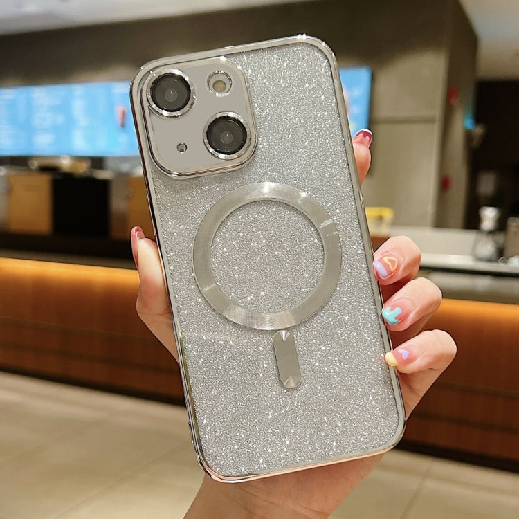 Caja del teléfono de TPU con galvanoplastia con purpurina MagSafe, For iPhone 15, For iPhone 14 Plus, For iPhone 14, For iPhone 14 Pro, For iPhone 14 Pro Max, For iPhone SE 2022 / 7 / 8