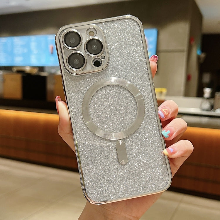 Caja del teléfono de TPU con galvanoplastia con purpurina MagSafe, For iPhone 15, For iPhone 14 Plus, For iPhone 14, For iPhone 14 Pro, For iPhone 14 Pro Max, For iPhone SE 2022 / 7 / 8