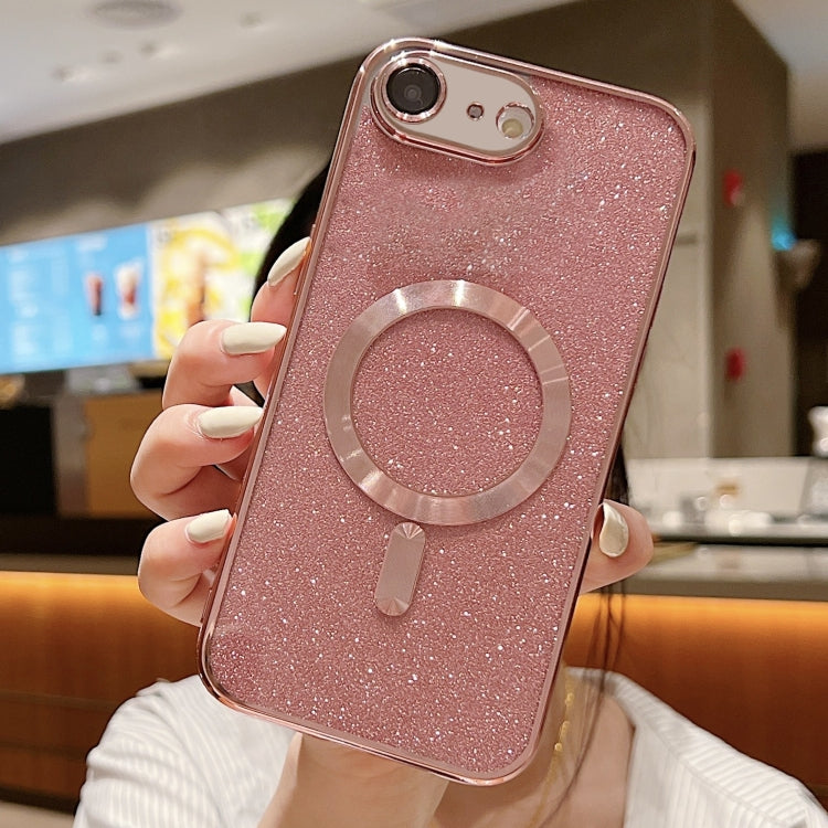 Caja del teléfono de TPU con galvanoplastia con purpurina MagSafe, For iPhone 15, For iPhone 14 Plus, For iPhone 14, For iPhone 14 Pro, For iPhone 14 Pro Max, For iPhone SE 2022 / 7 / 8