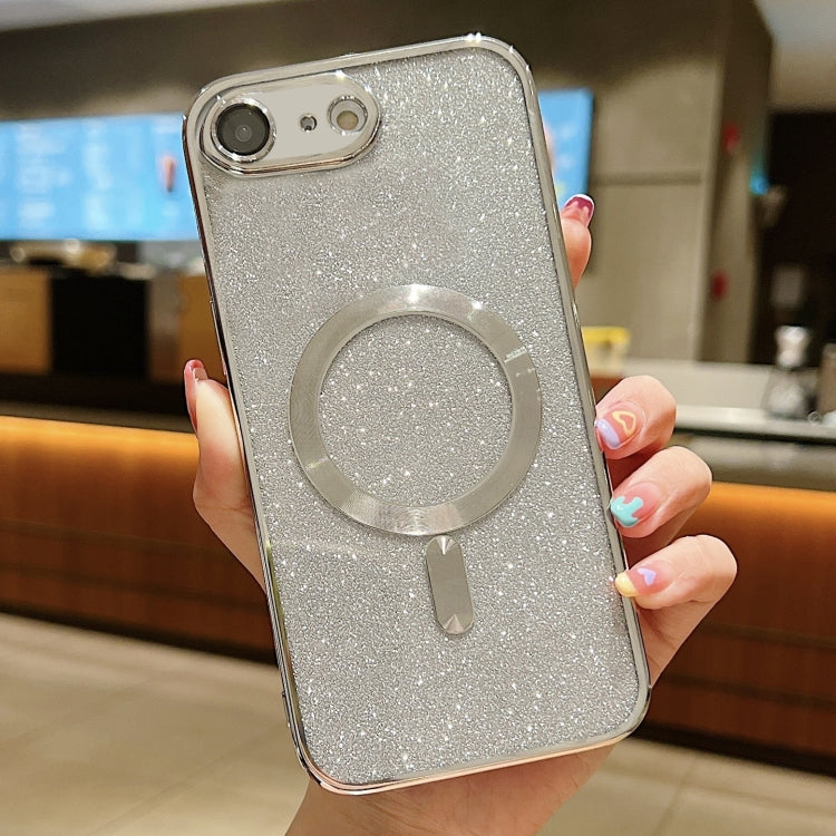 Caja del teléfono de TPU con galvanoplastia con purpurina MagSafe, For iPhone 15, For iPhone 14 Plus, For iPhone 14, For iPhone 14 Pro, For iPhone 14 Pro Max, For iPhone SE 2022 / 7 / 8