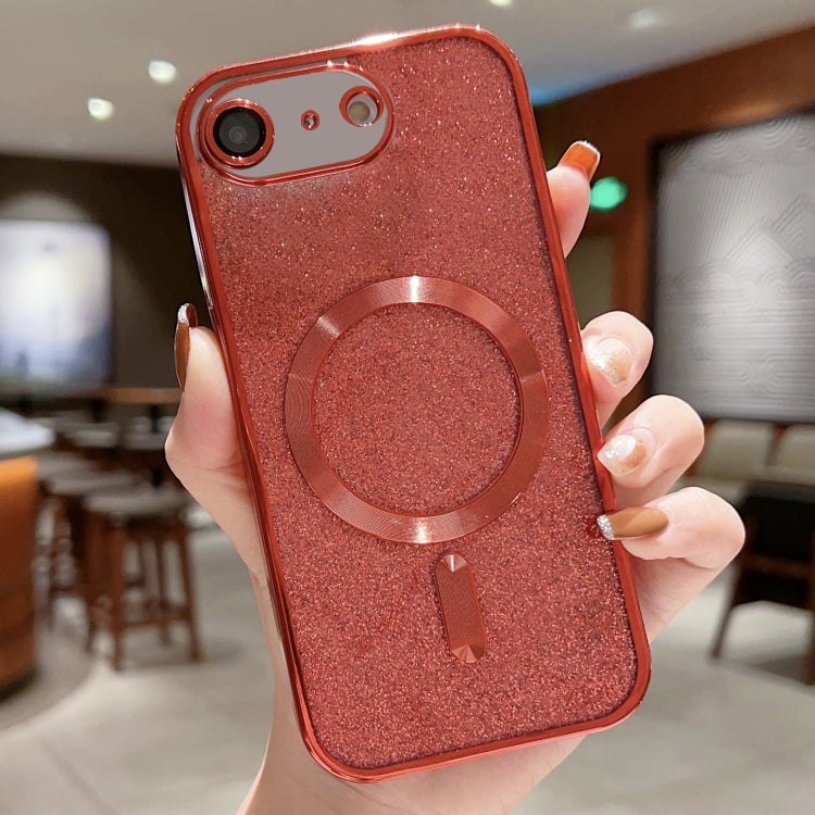 Caja del teléfono de TPU con galvanoplastia con purpurina MagSafe, For iPhone 15, For iPhone 14 Plus, For iPhone 14, For iPhone 14 Pro, For iPhone 14 Pro Max, For iPhone SE 2022 / 7 / 8