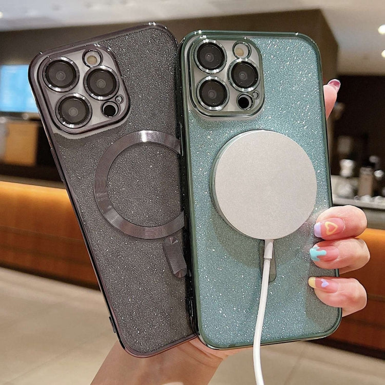 Caja del teléfono de TPU con galvanoplastia con purpurina MagSafe, For iPhone 7 Plus / 8 Plus