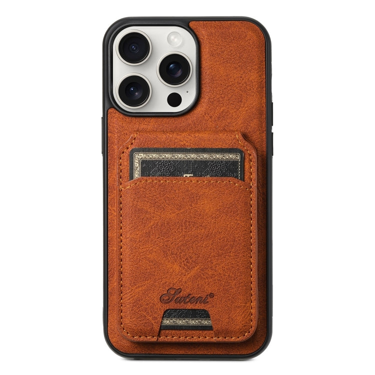 Suteni H16 Funda para teléfono con parte trasera tipo billetera desmontable de cuero con textura de litchi, For iPhone 18, For iPhone 18 Pro, For iPhone 18 Pro Max, For iPhone 17 Pro Max, For iPhone 17 Pro, For iPhone 17, For iPhone Air                ...