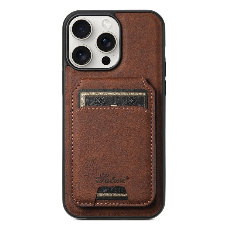 Suteni H16 Funda para teléfono con parte trasera tipo billetera desmontable de cuero con textura de litchi, For iPhone 15 Pro, For iPhone 15 Plus, For iPhone 15, For iPhone 14 Plus, For iPhone 14, For iPhone 14 Pro, For iPhone 14 Pro Max               ...