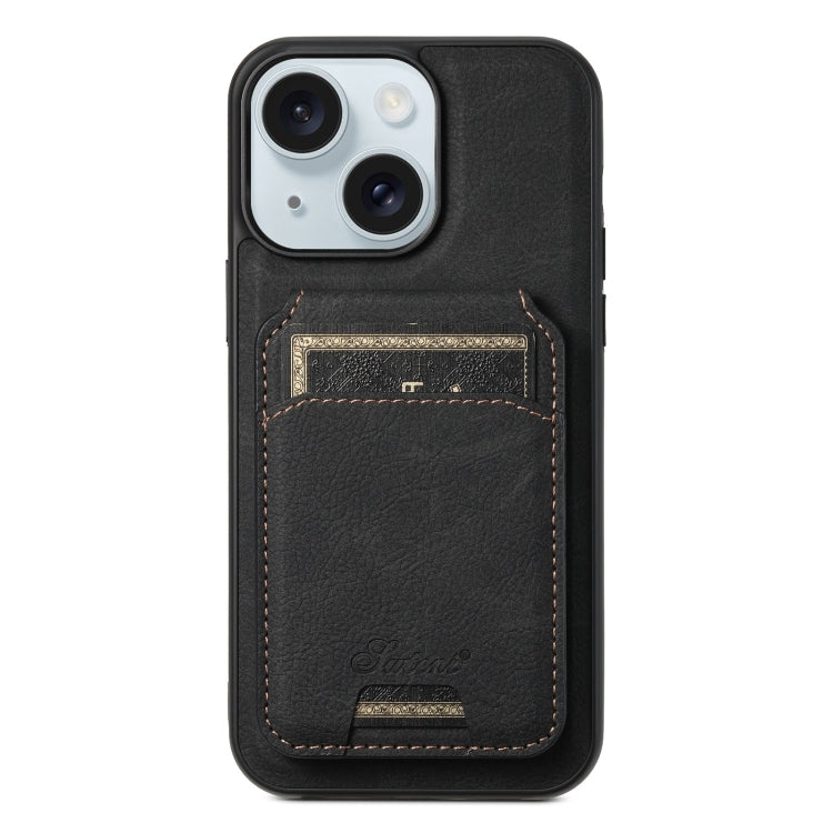 Suteni H16 Funda para teléfono con parte trasera tipo billetera desmontable de cuero con textura de litchi, For iPhone 15 Pro, For iPhone 15 Plus, For iPhone 15, For iPhone 14 Plus, For iPhone 14, For iPhone 14 Pro, For iPhone 14 Pro Max               ...