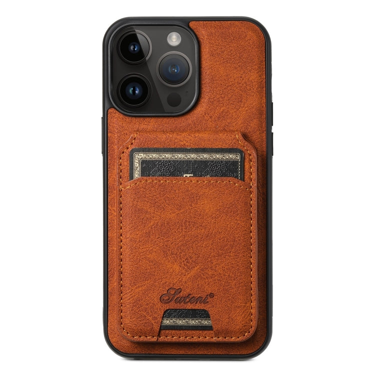 Suteni H16 Funda para teléfono con parte trasera tipo billetera desmontable de cuero con textura de litchi, For iPhone 15 Pro, For iPhone 15 Plus, For iPhone 15, For iPhone 14 Plus, For iPhone 14, For iPhone 14 Pro, For iPhone 14 Pro Max               ...
