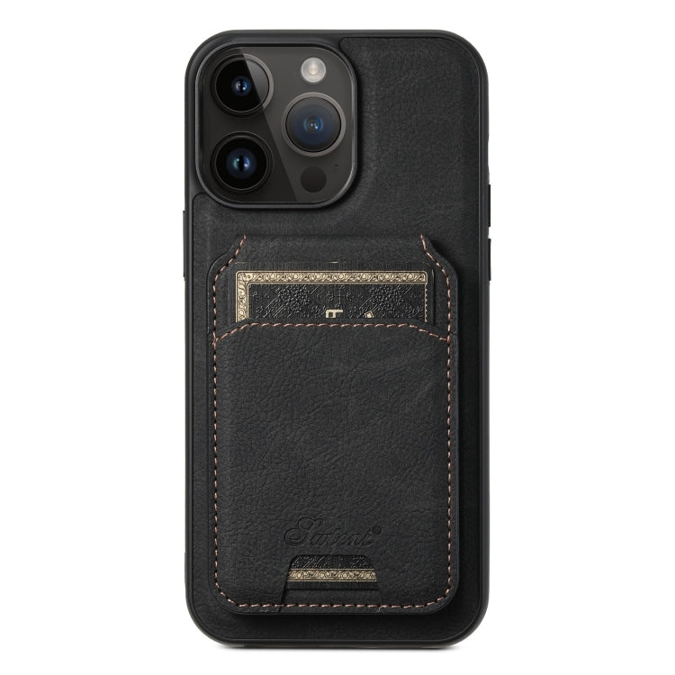 Suteni H16 Funda para teléfono con parte trasera tipo billetera desmontable de cuero con textura de litchi, For iPhone 15 Pro, For iPhone 15 Plus, For iPhone 15, For iPhone 14 Plus, For iPhone 14, For iPhone 14 Pro, For iPhone 14 Pro Max               ...