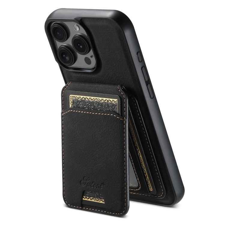 Suteni H16 Funda para teléfono con parte trasera tipo billetera desmontable de cuero con textura de litchi, For iPhone 18, For iPhone 18 Pro, For iPhone 18 Pro Max, For iPhone 17 Pro Max, For iPhone 17 Pro, For iPhone 17, For iPhone Air                ...