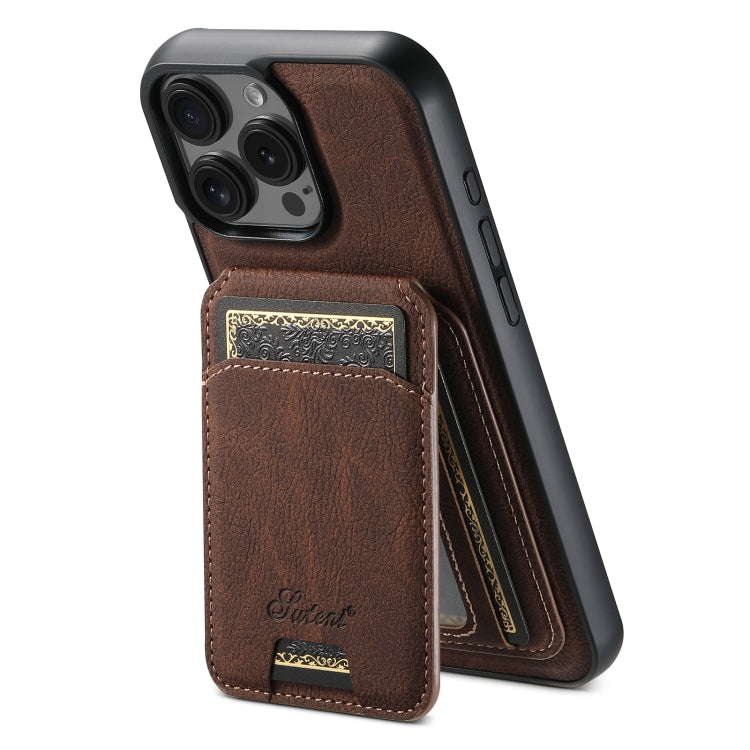 Suteni H16 Funda para teléfono con parte trasera tipo billetera desmontable de cuero con textura de litchi, For iPhone 18, For iPhone 18 Pro, For iPhone 18 Pro Max, For iPhone 17 Pro Max, For iPhone 17 Pro, For iPhone 17, For iPhone Air                ...