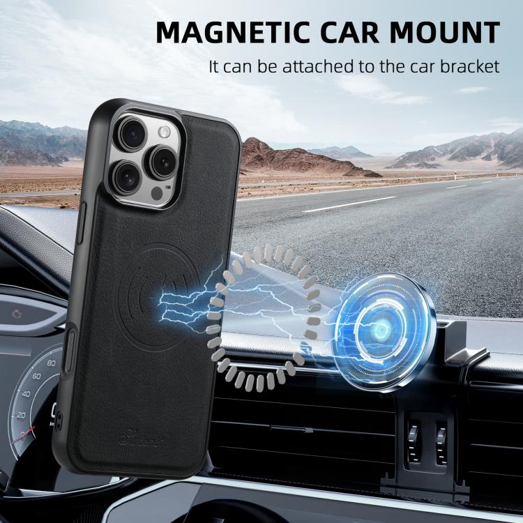 Suteni H16 Funda para teléfono con parte trasera tipo billetera desmontable de cuero con textura de litchi, For iPhone 17e / 16e