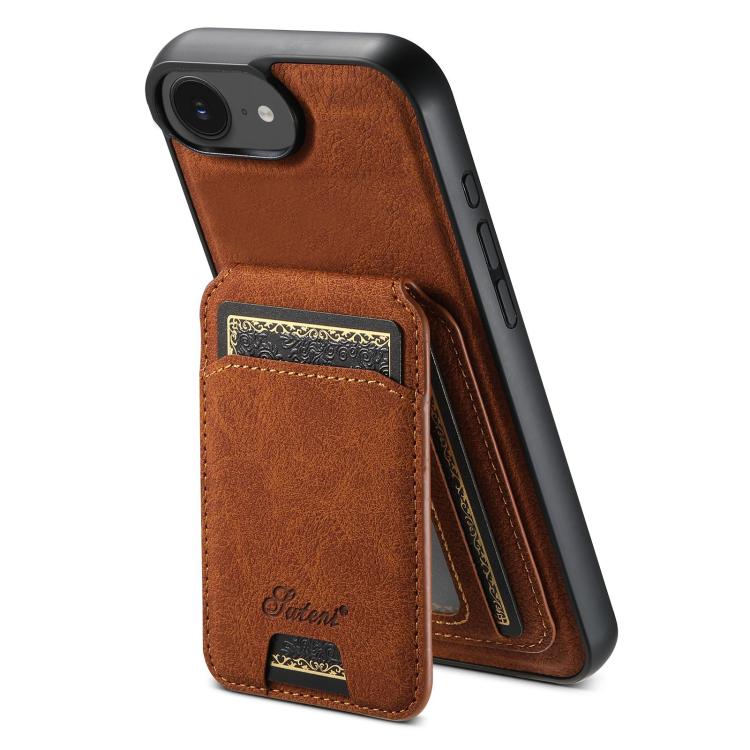Suteni H16 Funda para teléfono con parte trasera tipo billetera desmontable de cuero con textura de litchi, For iPhone 12 Pro, For iPhone 17e / 16e
