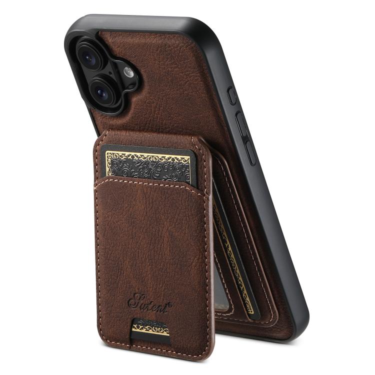 Suteni H16 Funda para teléfono con parte trasera tipo billetera desmontable de cuero con textura de litchi, For iPhone 18, For iPhone 18 Pro, For iPhone 18 Pro Max, For iPhone 17 Pro Max, For iPhone 17 Pro, For iPhone 17, For iPhone Air                ...