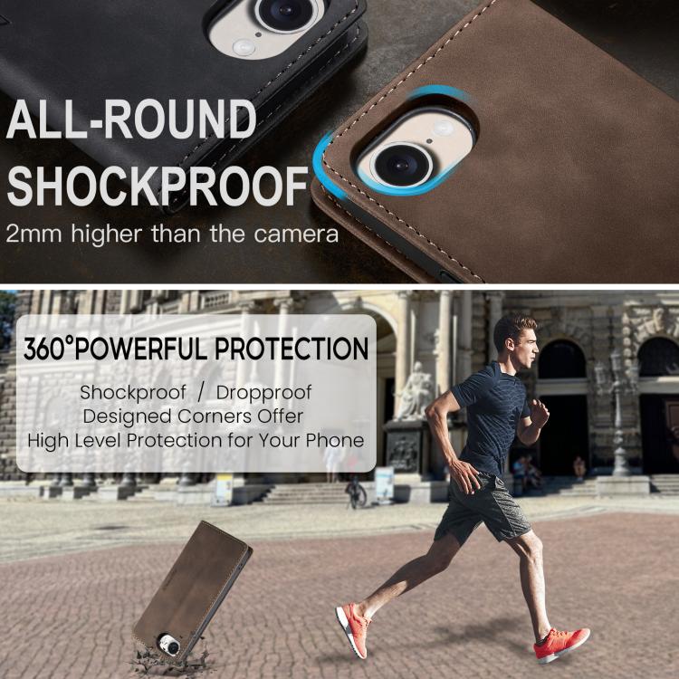 Funda de cuero para teléfono con tapa horizontal multifuncional CaseMe 013, For iPhone 17e / 16e