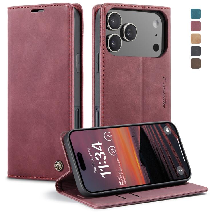 Funda de cuero para teléfono con tapa horizontal multifuncional CaseMe 013, For iPhone 17e / 16e, For iPhone 17 Pro Max, For iPhone 17 Pro, For iPhone 17, For iPhone Air, For iPhone 16 Pro Max, For iPhone 16 Pro, For iPhone 16 Plus, For iPhone 16