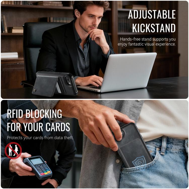 Funda para teléfono CaseMe Me80 Series con cartera desmontable, magnética, RFID y de piel vegana., For iPhone 17e / 16e, For iPhone 17 Pro Max, For iPhone 17 Pro, For iPhone 17, For iPhone Air, For iPhone 16 Pro Max, For iPhone 16 Pro, For iPhone 16 Pl...
