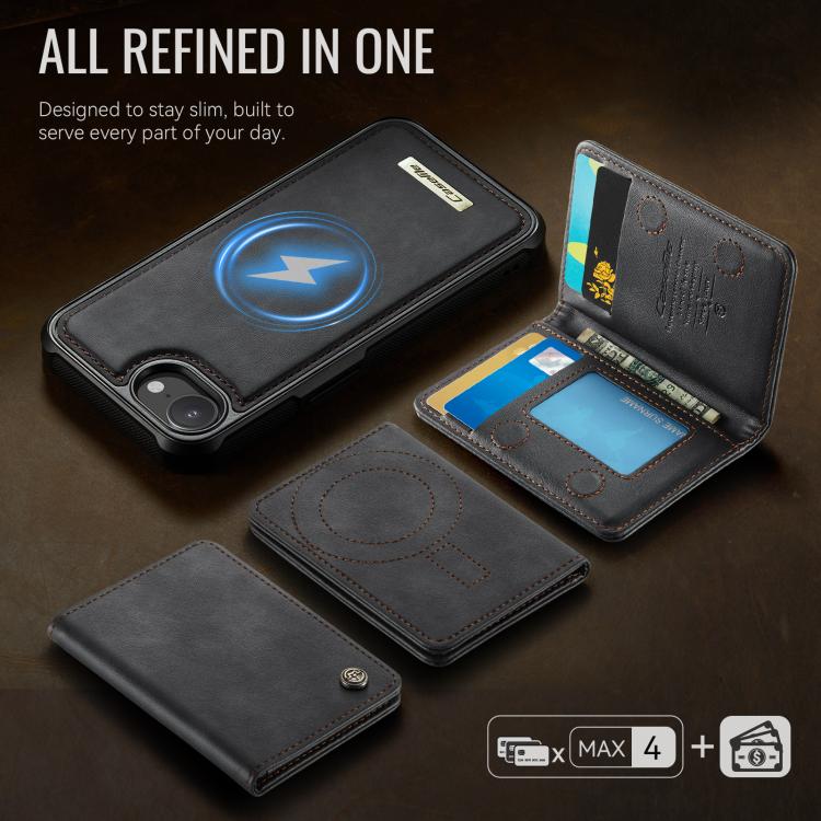 Funda para teléfono CaseMe Me80 Series con cartera desmontable, magnética, RFID y de piel vegana., For iPhone 17e / 16e, For iPhone 17 Pro Max, For iPhone 17 Pro, For iPhone 17, For iPhone Air, For iPhone 16 Pro Max, For iPhone 16 Pro, For iPhone 16 Pl...