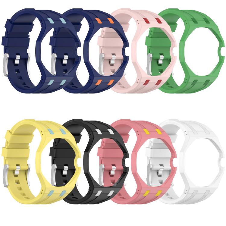 Correa de reloj de silicona con hebilla de pasador de acero inoxidable integrada, For Swatch Royal Pop / Audemars Piguet