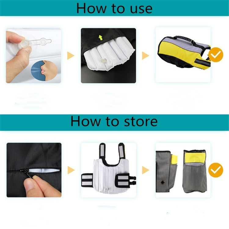 Chaleco salvavidas para mascotas, Airbag, traje de baño inflable de seguridad plegable para perros, S, M, L