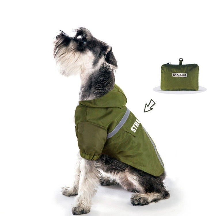 Impermeable reflectante plegable con capucha para mascotas, ropa impermeable para perros, S, M, L, XL, XXL