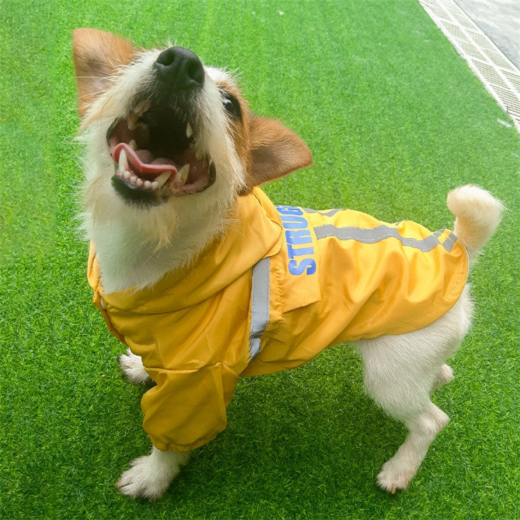 Impermeable reflectante plegable con capucha para mascotas, ropa impermeable para perros, S, M, L, XL, XXL