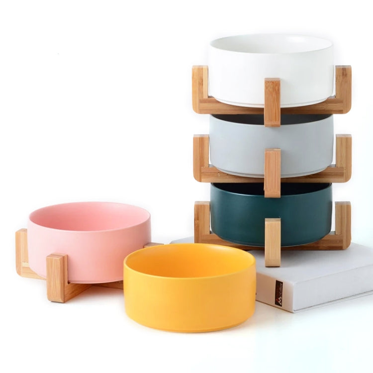 Cuenco para gatos, olla para perros, cuenco de cerámica para mascotas, 13cm/400ml Single Bowl, 13cm/400ml Single Bowl With Wooden Stand, 13cm/400ml Double Bowl With Wooden Stand, 15.5cm/850ml Single Bowl, 15.5cm/850ml Single Bowl With Wooden Stand