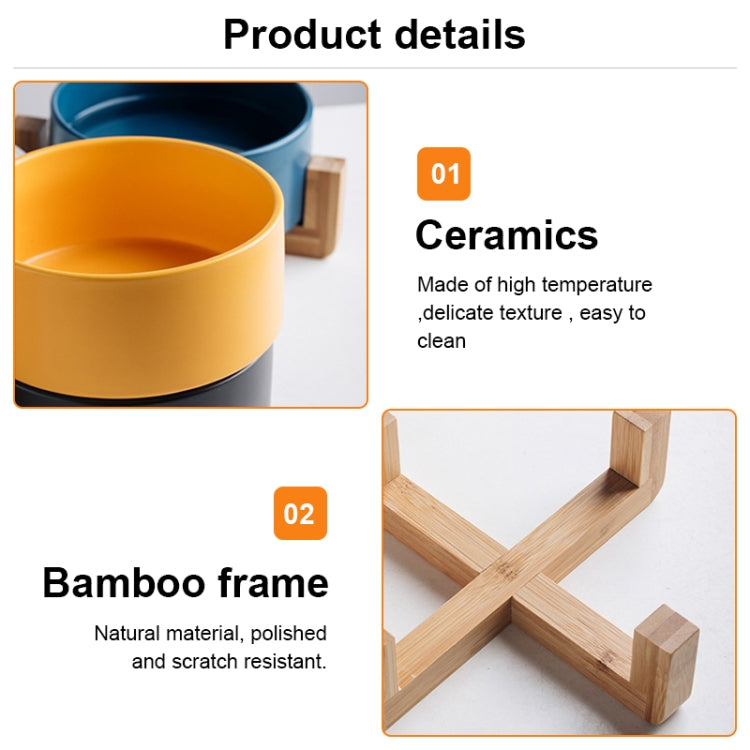 Cuenco para gatos, olla para perros, cuenco de cerámica para mascotas, 13cm/400ml Single Bowl, 13cm/400ml Single Bowl With Wooden Stand, 13cm/400ml Double Bowl With Wooden Stand, 15.5cm/850ml Single Bowl, 15.5cm/850ml Single Bowl With Wooden Stand