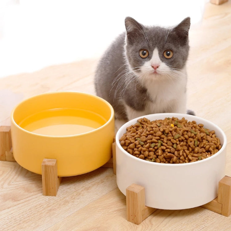 Cuenco para gatos, olla para perros, cuenco de cerámica para mascotas, 13cm/400ml Single Bowl, 13cm/400ml Single Bowl With Wooden Stand, 13cm/400ml Double Bowl With Wooden Stand, 15.5cm/850ml Single Bowl, 15.5cm/850ml Single Bowl With Wooden Stand