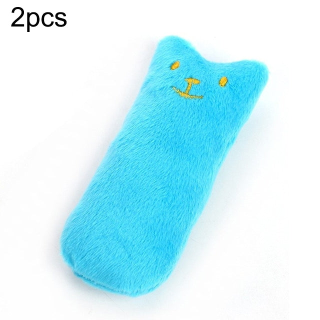 2 uds., juguetes con hierba gatera para rechinar los dientes, divertido juguete interactivo de peluche para gatos, gatitos y mascotas, juguete para masticar, garras, mordedura de pulgar, menta para gatos